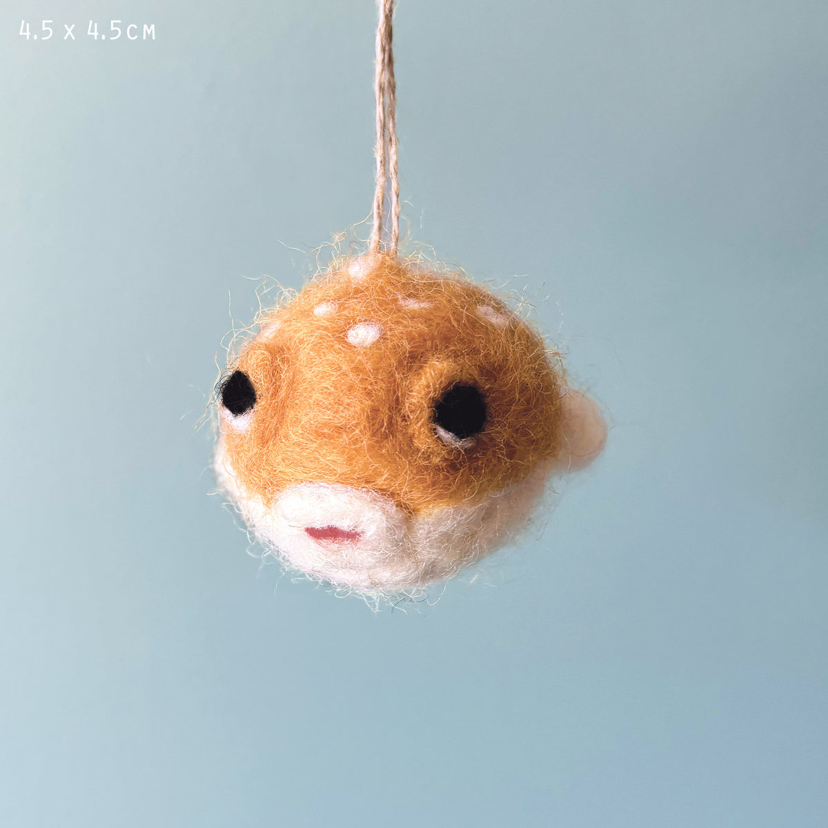 East of India Needle Felted Hanging Puffer Fish
