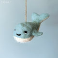 East of India Needle Felted Hanging Whale