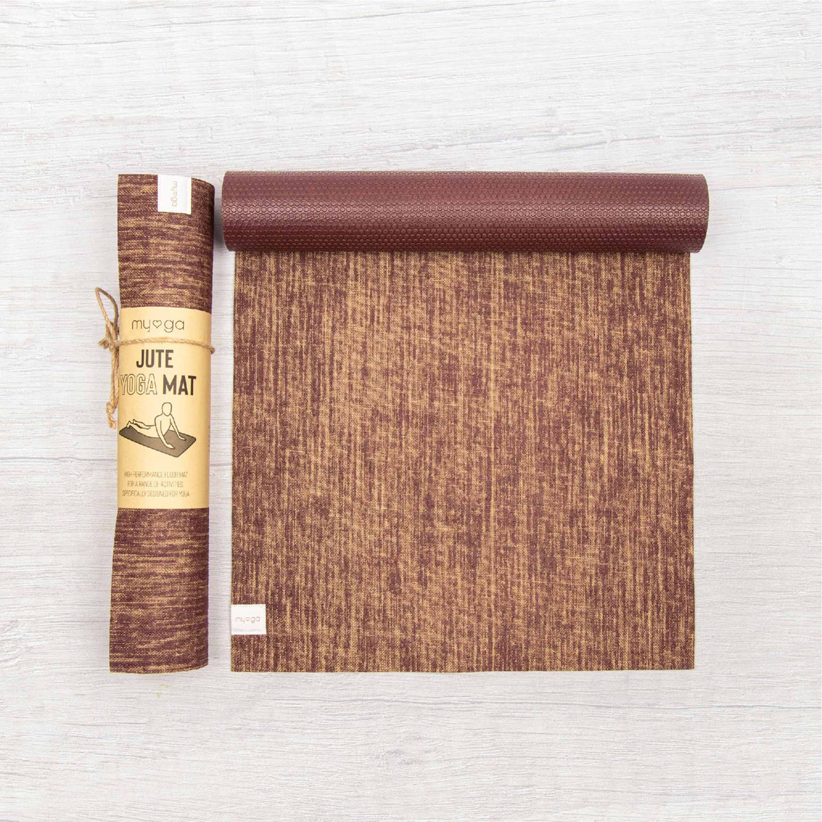 Myga Jute Yoga Mat with Ultra Grip - Plum