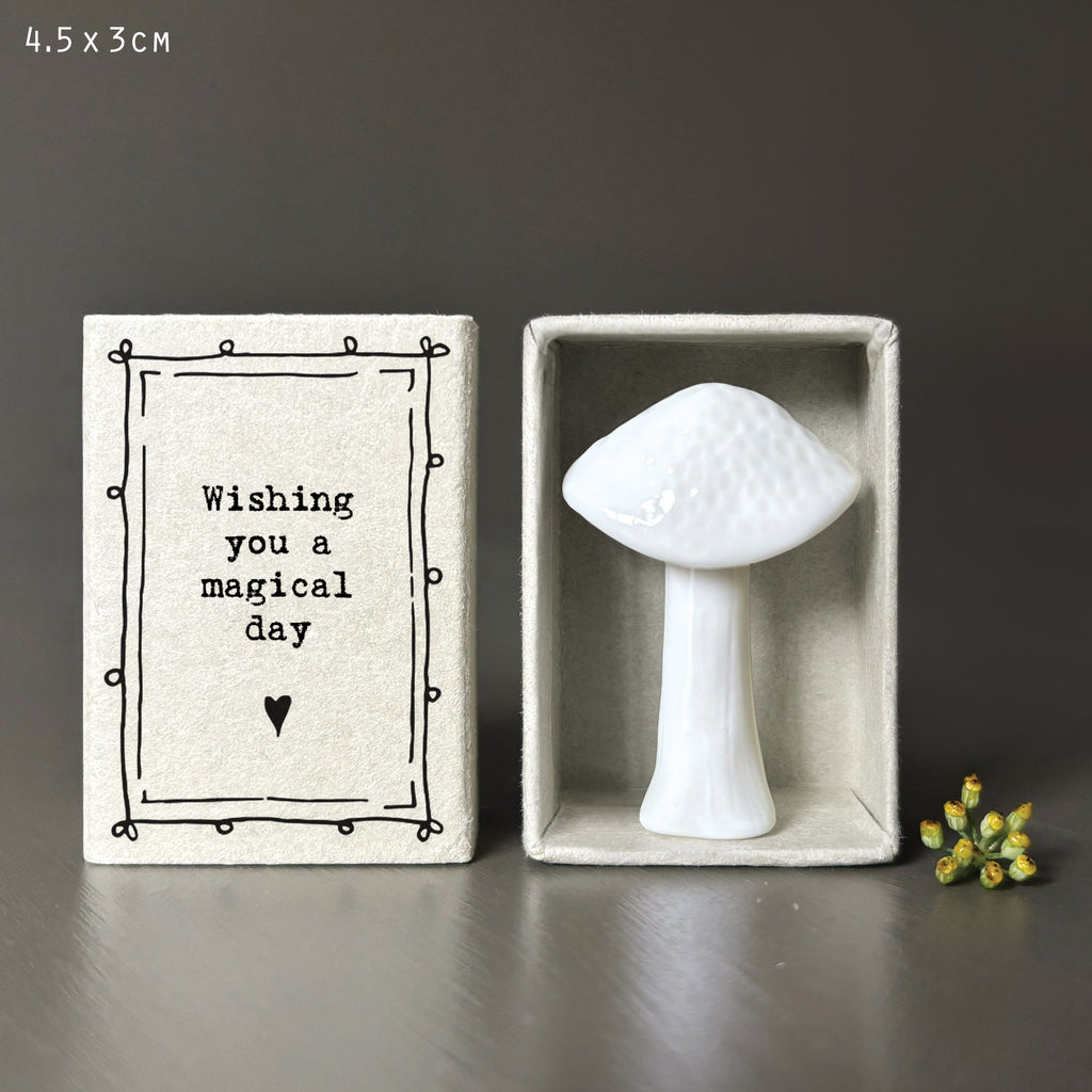 East of India Porcelain Matchbox Mushroom - Mushroom magical day