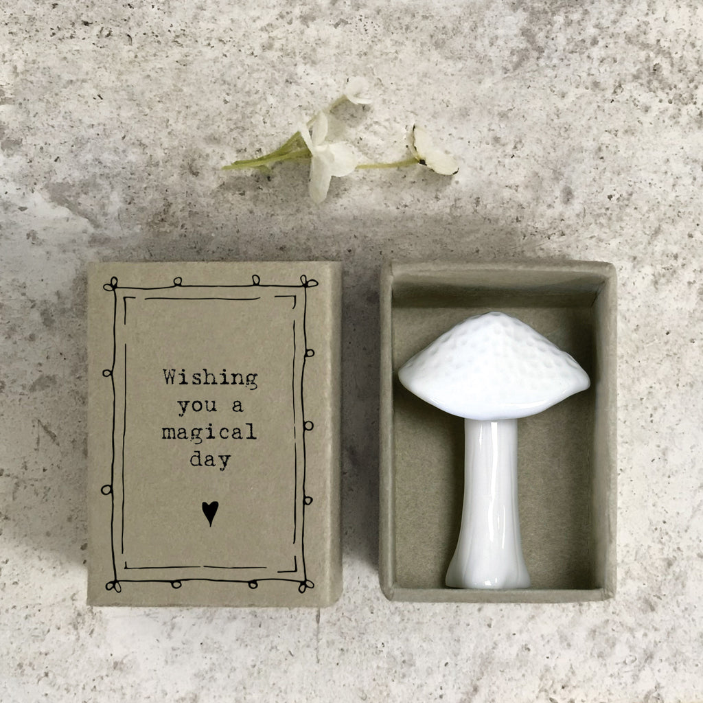 East of India Porcelain Matchbox Mushroom - Mushroom magical day