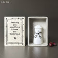 East of India Porcelain Matchbox - Snowman
