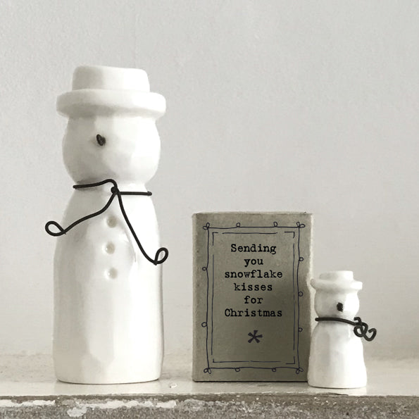 East of India Porcelain Matchbox - Snowman