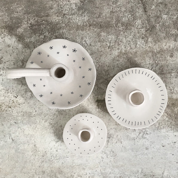 East of India Porcelain Candle Holder - Dream