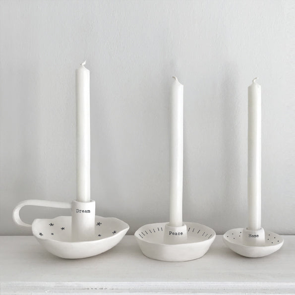 East of India Porcelain Candle Holder - Dream