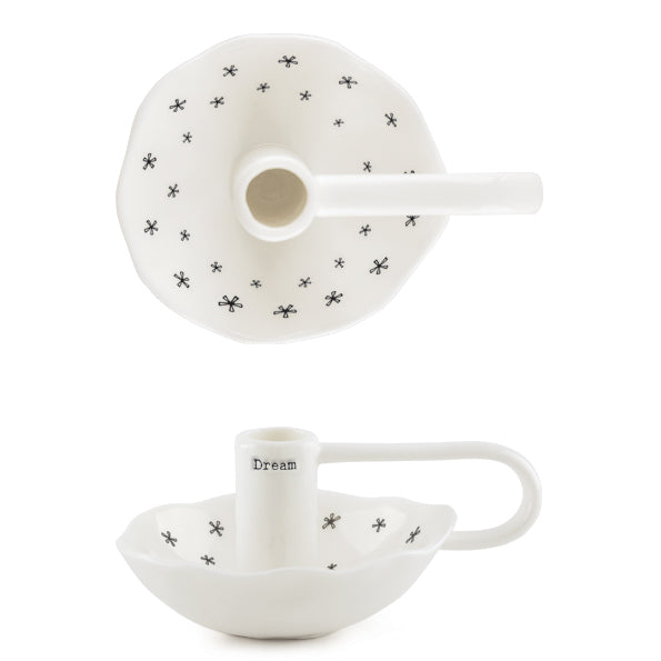 East of India Porcelain Candle Holder - Dream
