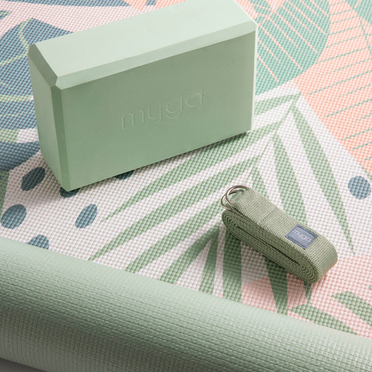 Myga Printed Yoga Starter Kit - Palm