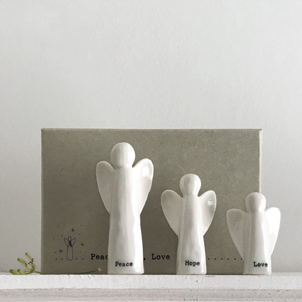 East of India Porcelain Angels, Set of 3