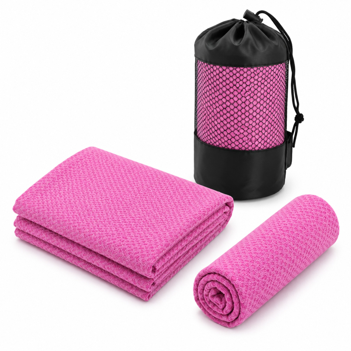 Non-Slip Microfibre Yoga Mat Towel - Red