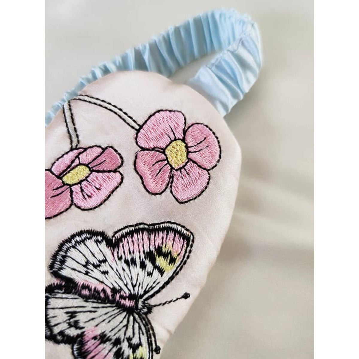 Luxury Embroidered Silk Eye Mask in Gift Box