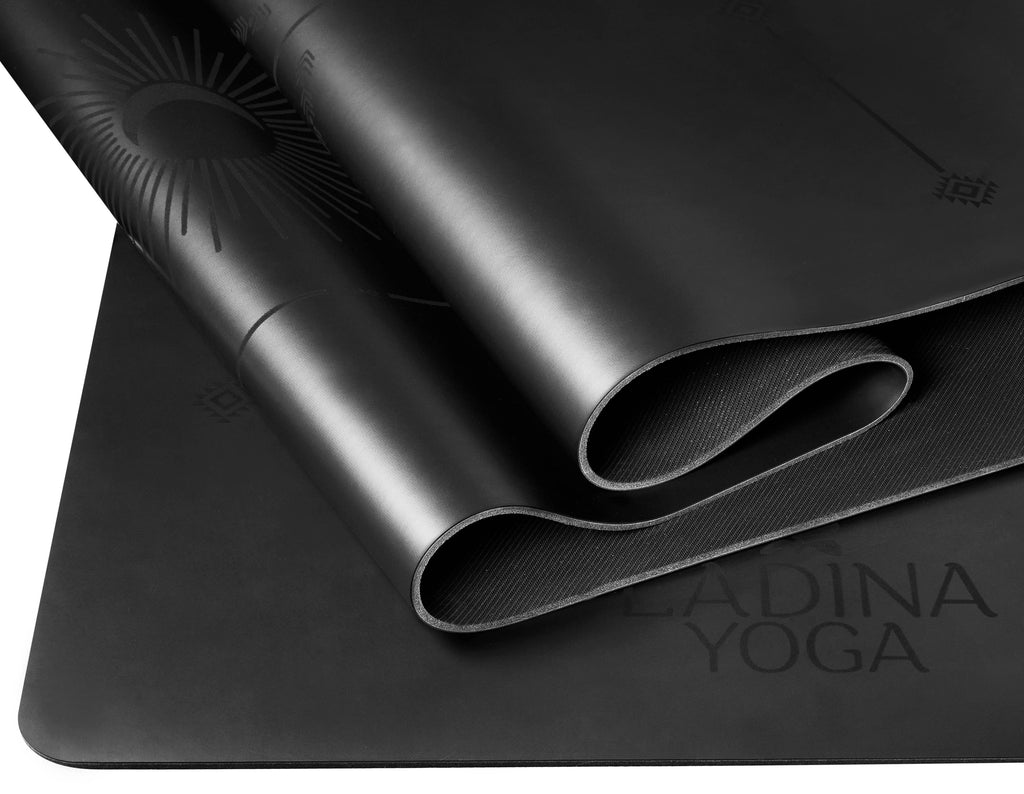 Ultra Grip Sustainable Alignment Yoga Mat - Warrior Black