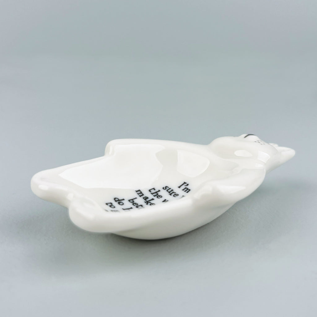 East of India Porcelain Rabbit Trinket Dish - Not sure I have the words