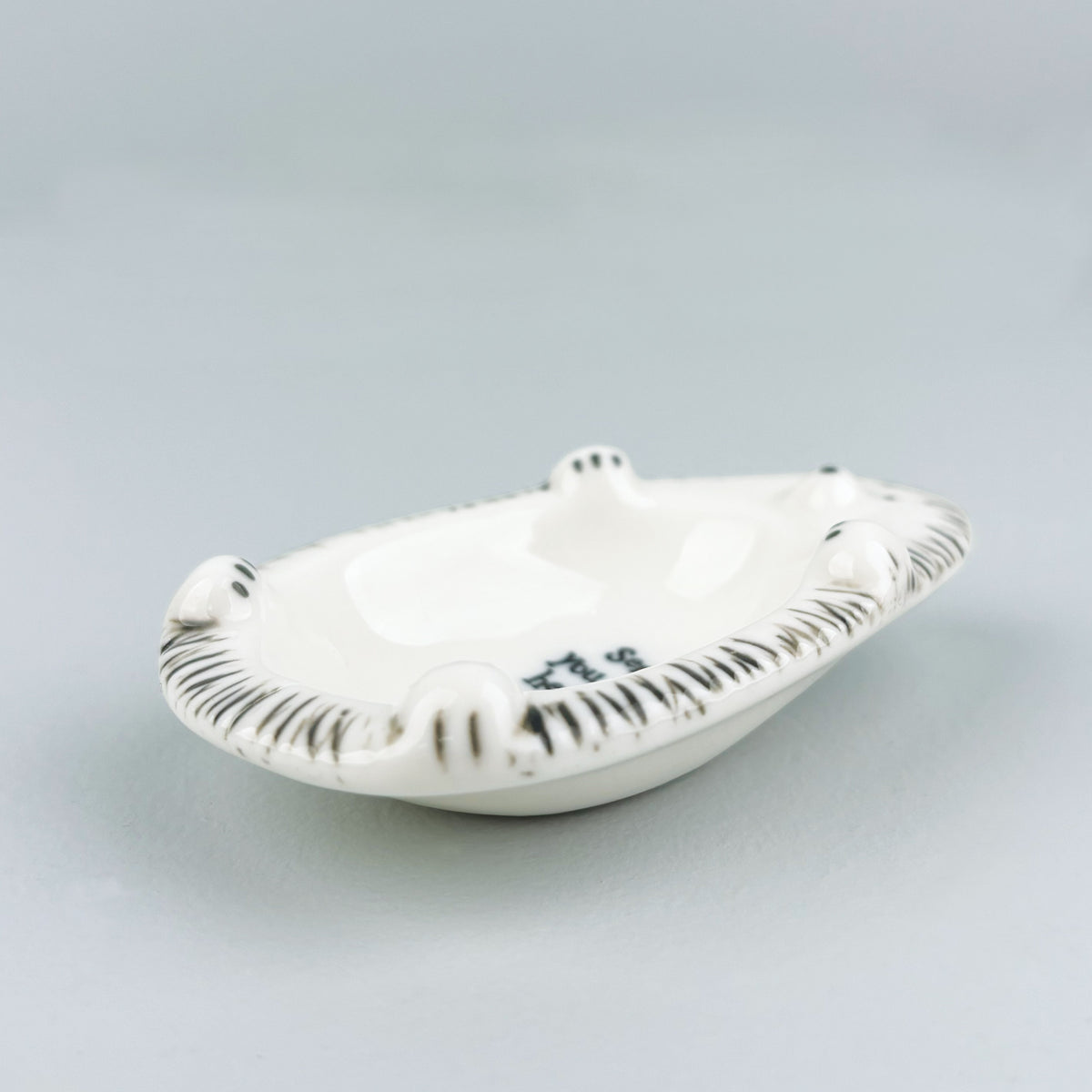 East of India Porcelain Hedgehog Trinket Dish - Sending you a hug