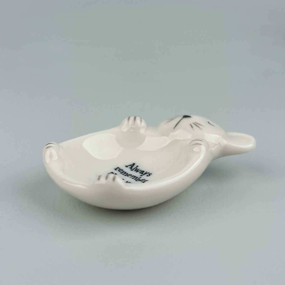 East of India Porcelain Mouse Trinket Dish - Remember that you are loved