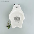 East of India Porcelain Bear Trinket Dish - Life’s truest happiness