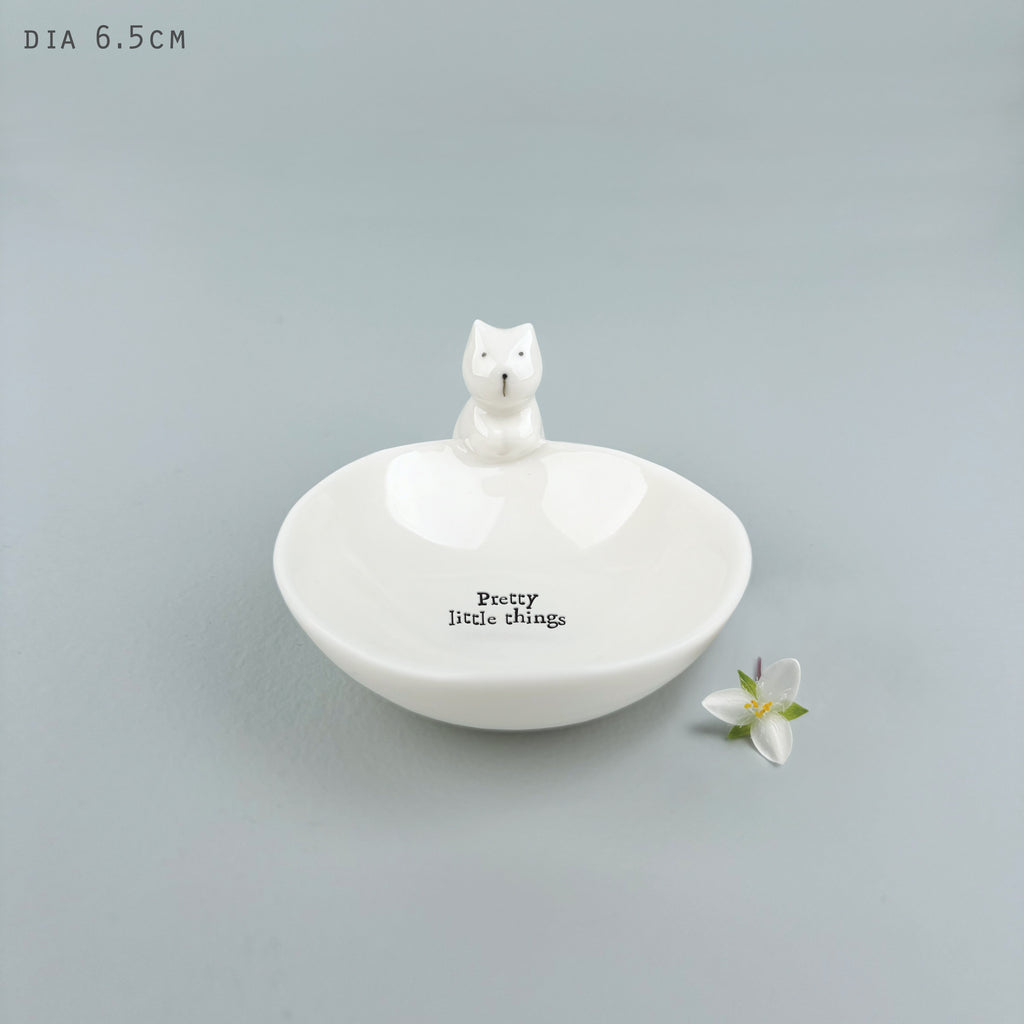 East of India Small Porcelain Cat Trinket Bowl - Pretty little things