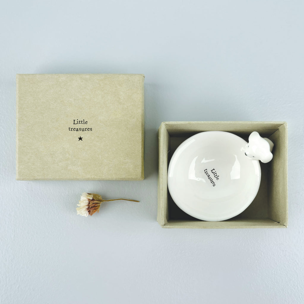 East of India Small Porcelain Dog Trinket Bowl - Little treasures