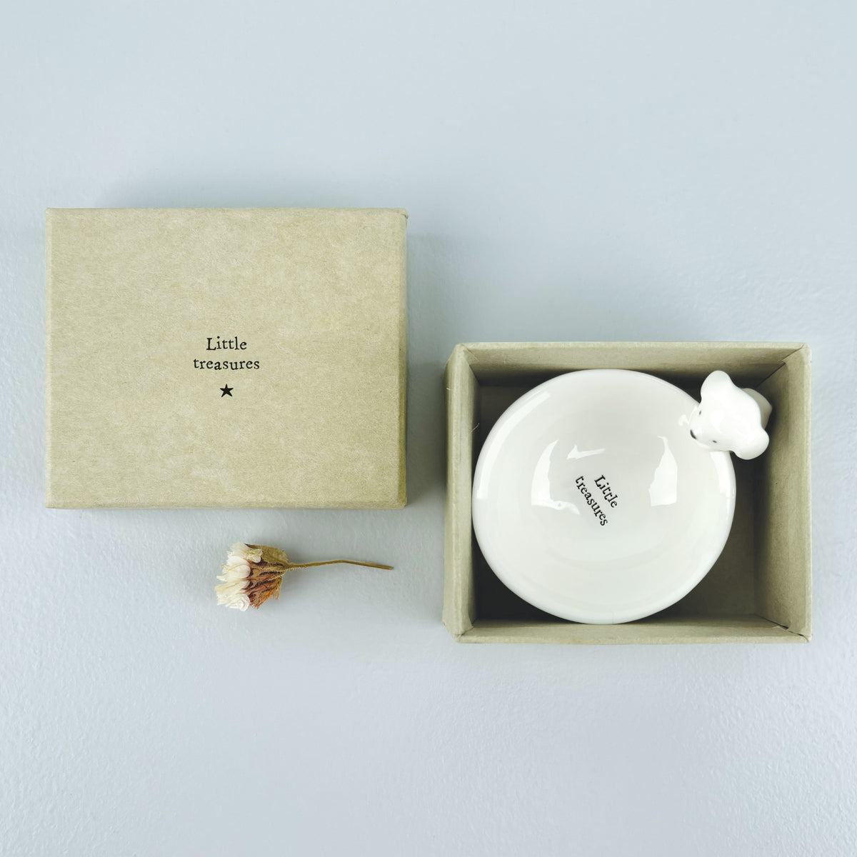 East of India Small Porcelain Dog Trinket Bowl - Little treasures