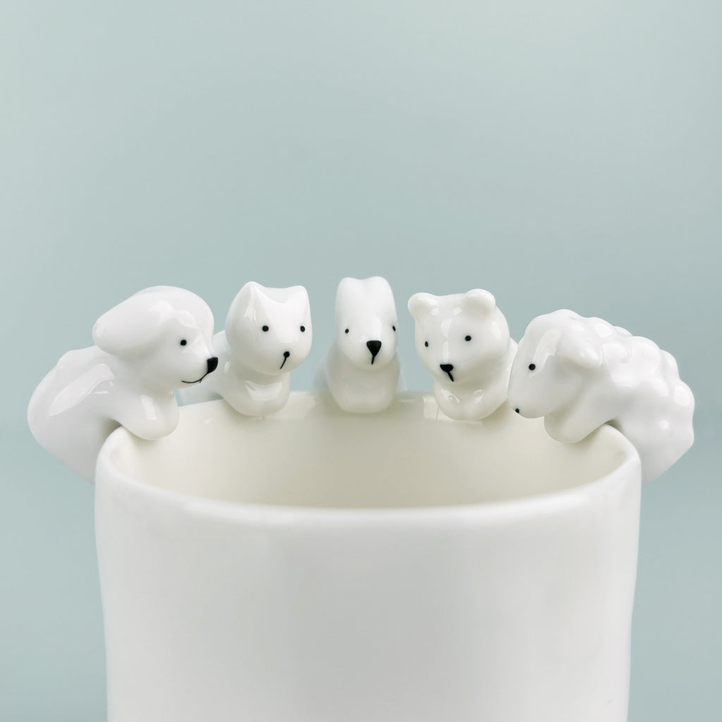 East of India Porcelain Cat Bowl Charm