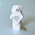 East of India Porcelain Heart with Dog