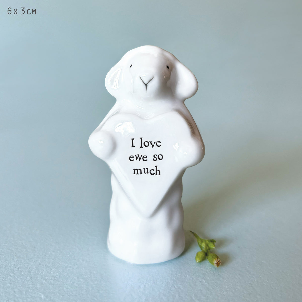 East of India Porcelain Heart with Sheep