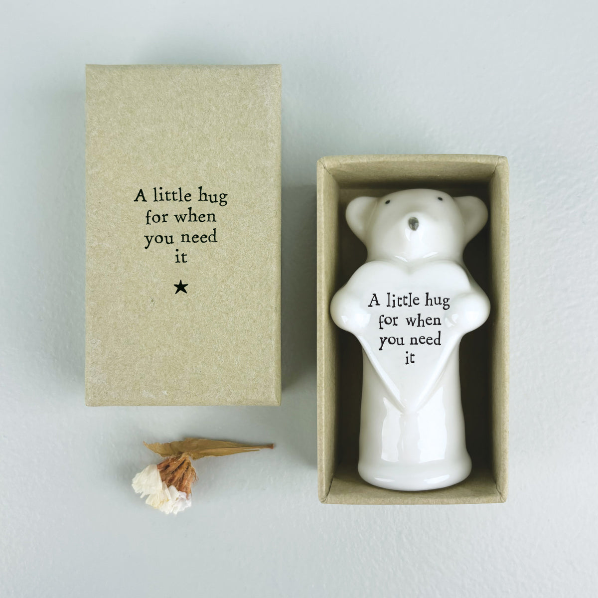 East of India Porcelain Heart with Mouse