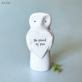East of India Porcelain Heart with Owl