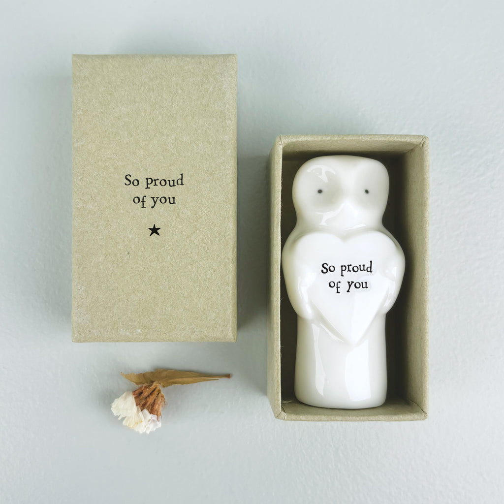 East of India Porcelain Heart with Owl