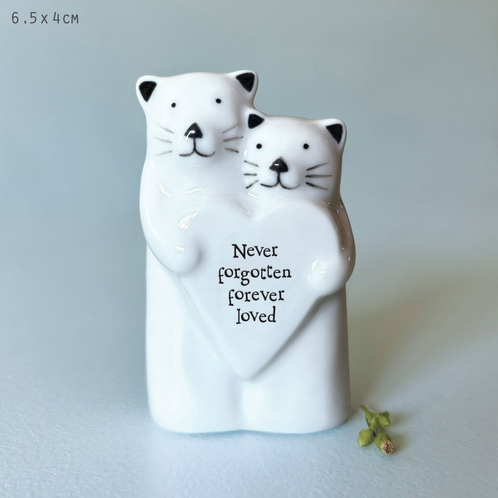 East of India Porcelain Animal Couple Keepsake - Cats