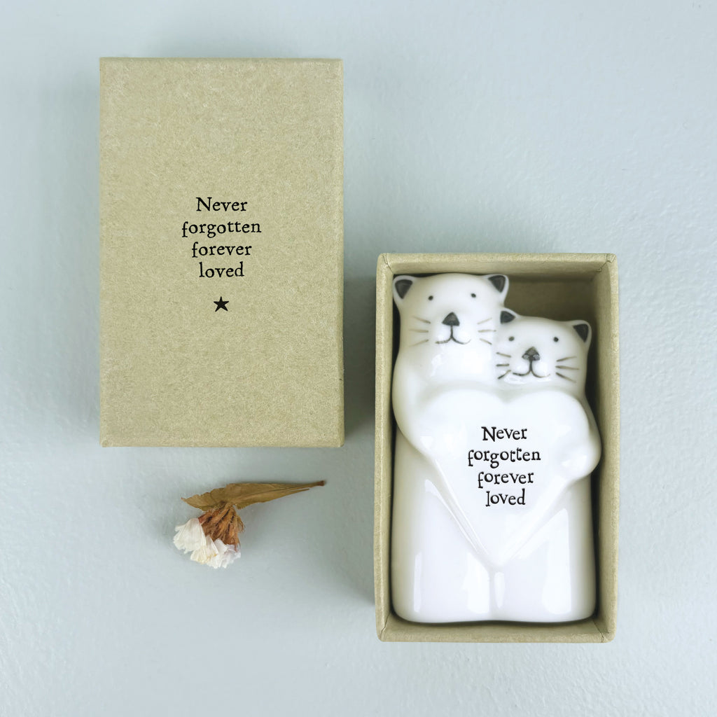 East of India Porcelain Animal Couple Keepsake - Cats