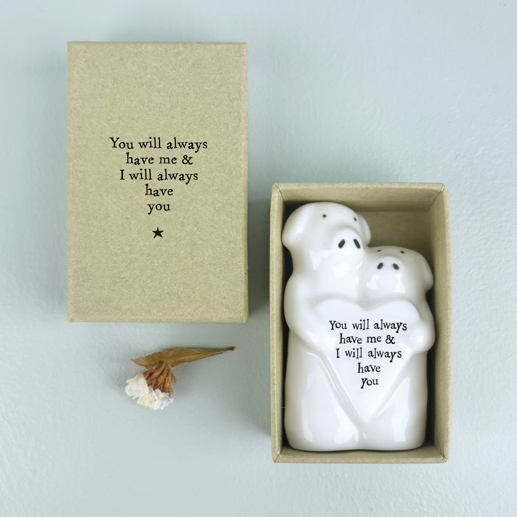 East of India Porcelain Animal Couple Keepsake - Pigs