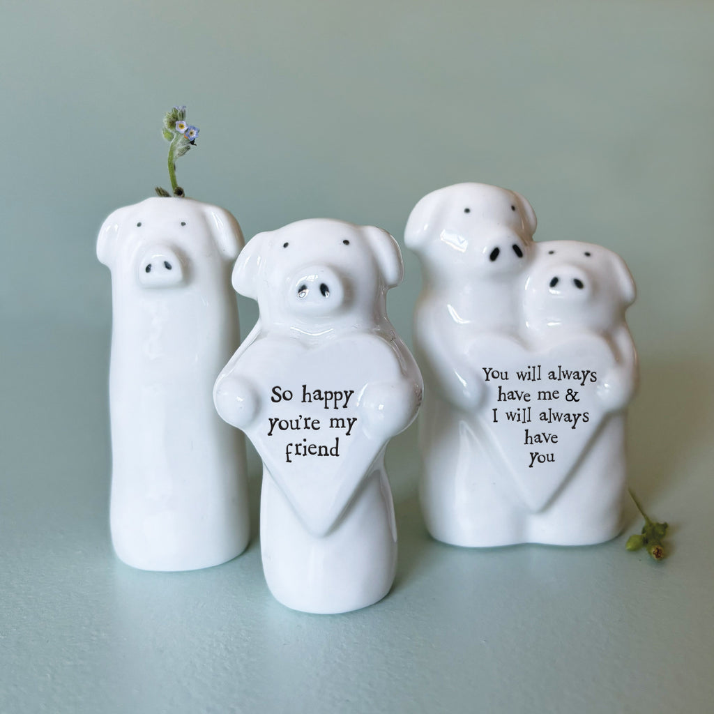 East of India Porcelain Animal Couple Keepsake - Pigs