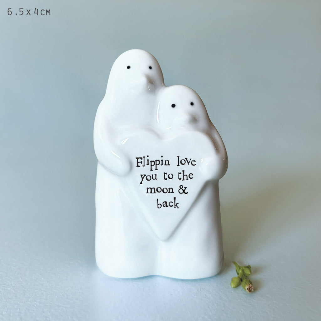 East of India Porcelain Animal Couple Keepsake - Penguins