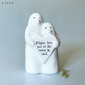 East of India Porcelain Animal Couple Keepsake - Penguins