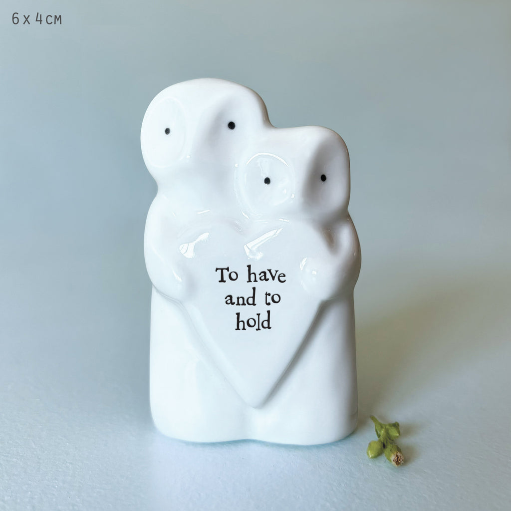 East of India Porcelain Animal Couple Keepsake - Owls