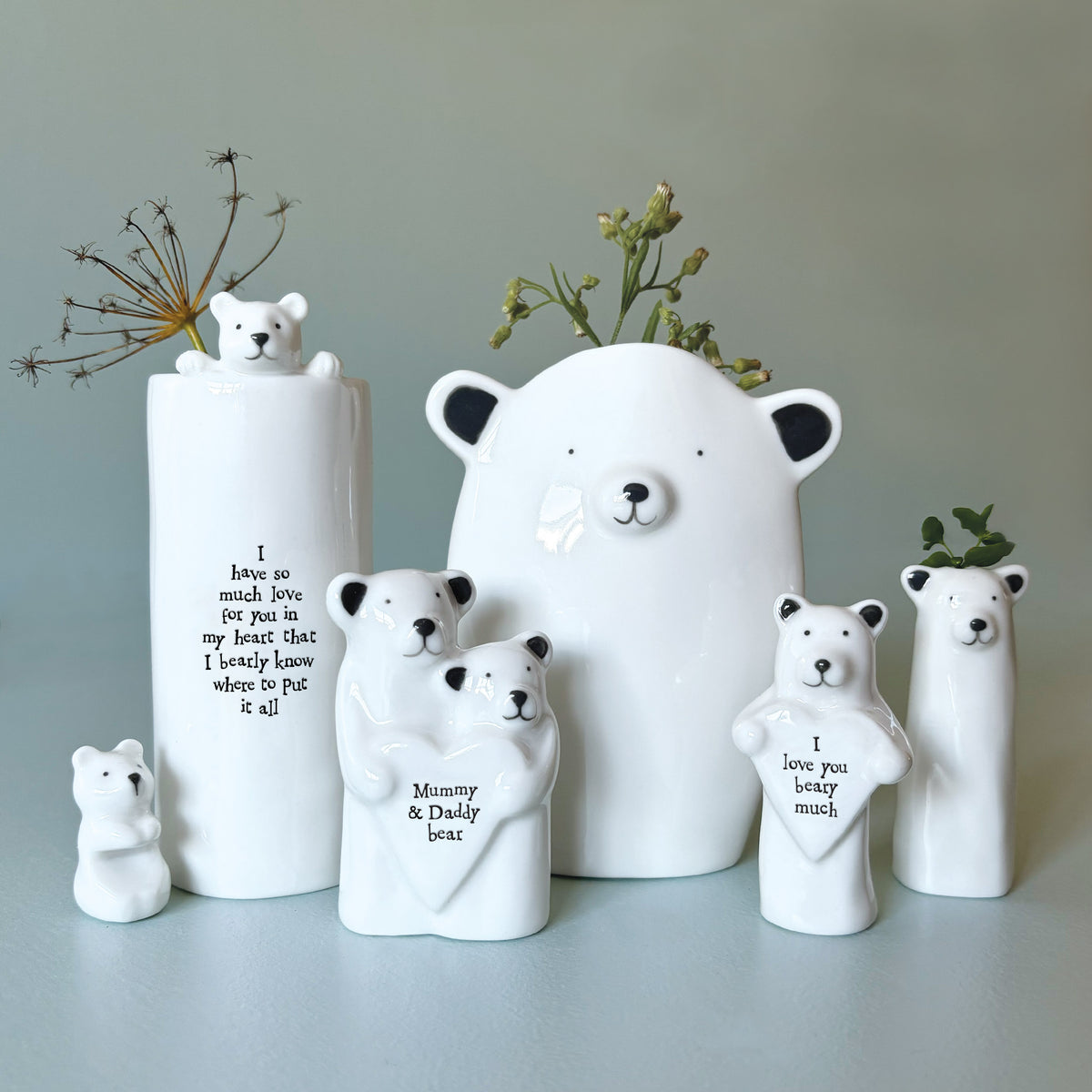 East of India Porcelain Animal Couple Keepsake - Bears
