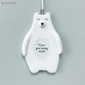 East of India Porcelain Bear Hanging Decoration - Love you beary much