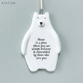 East of India Porcelain Bear Hanging Decoration - Home is a place