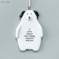East of India Porcelain Dog Hanging Decoration - Never want to stop making memories