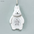 East of India Porcelain Rabbit Hanging Decoration - Going to be such a lovely mummy
