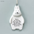 East of India Porcelain Rabbit Hanging Decoration - Babies are amazing they begin
