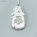 East of India Porcelain Hedgehog Hanging Decoration - Happiness is when a friend comes along