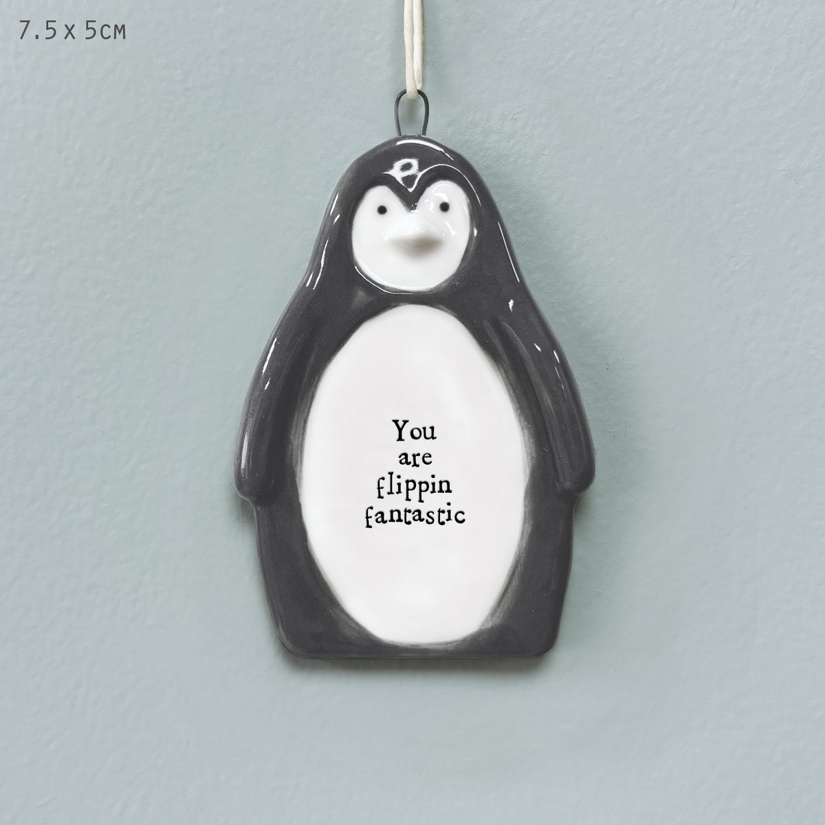 East of India Porcelain Penguin Hanging Decoration - You are flipping fantastic