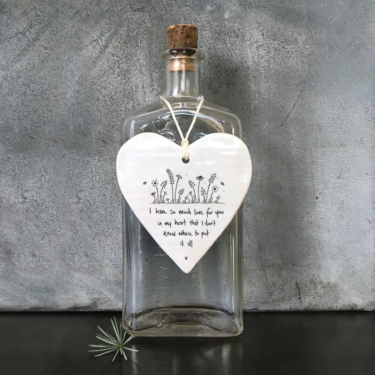 East of India Porcelain Hanging Heart - Have so much love for you