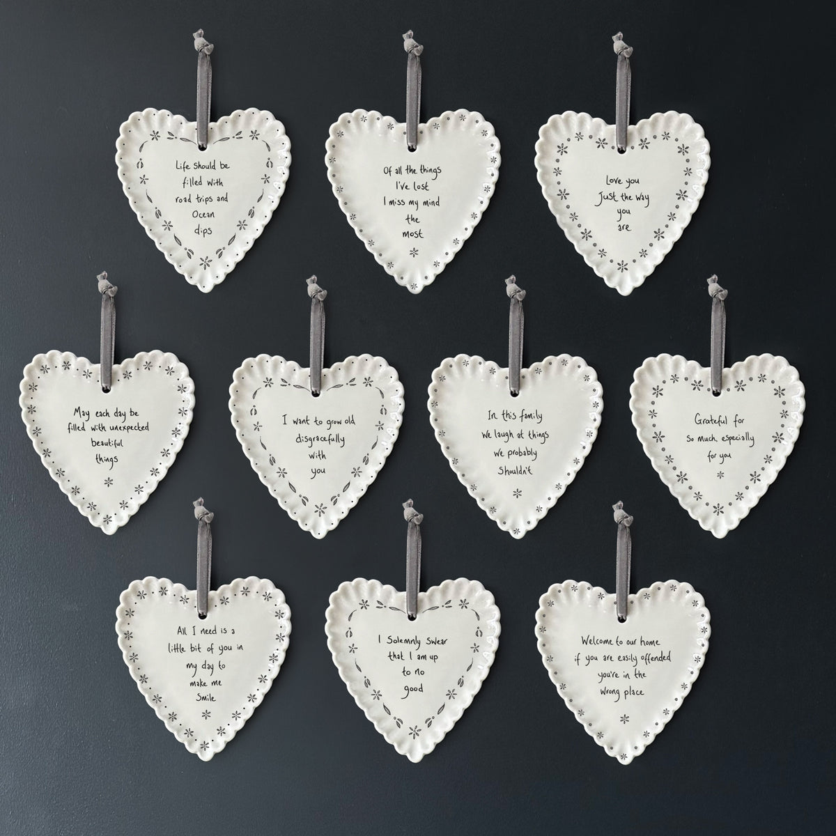 East of India Scallop Hanging Heart - Welcome to our home, if you are easily offended you're in the wrong place