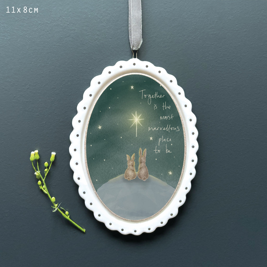 East of India Scallop Porcelain Framed Picture - Together