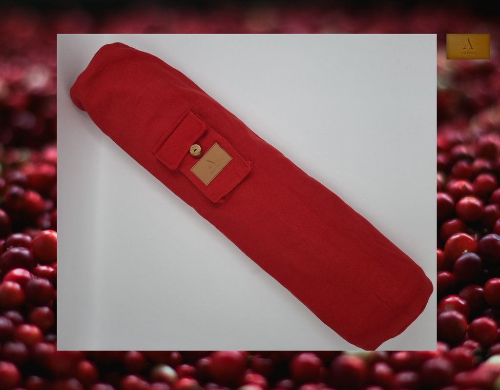 Cotton Linen Yoga Mat Bag - Red