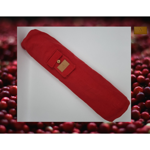 Cotton Linen Yoga Mat Bag - Red