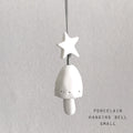 East of India Porcelain Hanging Bell Christmas Decoration - Small