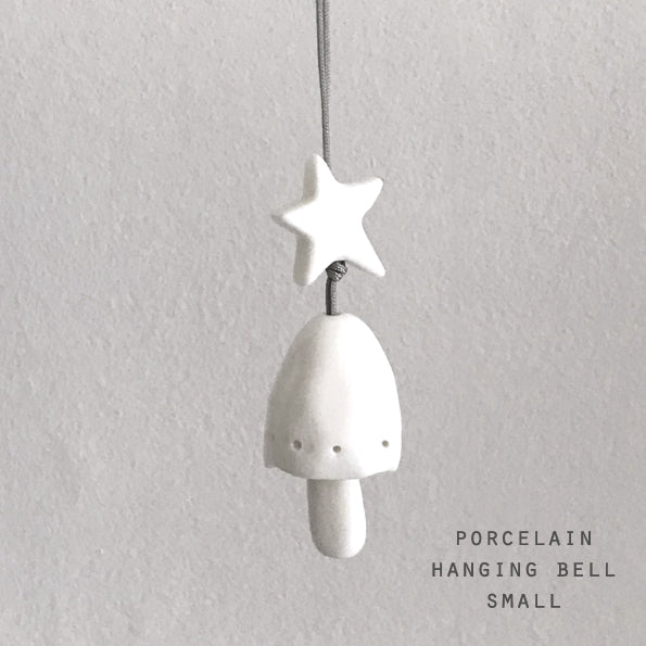 East of India Porcelain Hanging Bell Christmas Decoration - Small
